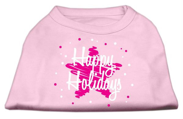 Scribble Happy Holidays Screenprint Shirts Light Pink M (12)