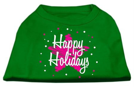 Scribble Happy Holidays Screenprint Shirts Emerald Green XXL (18)