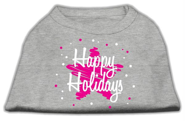 Scribble Happy Holidays Screenprint Shirts Grey XXXL (20)