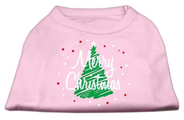 Scribbled Merry Christmas Screenprint Shirts  Light Pink M (12)