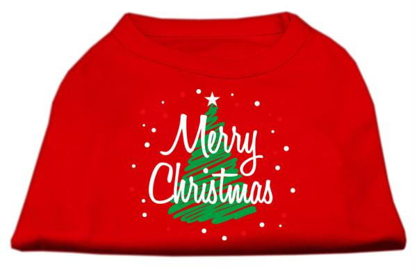 Scribbled Merry Christmas Screenprint Shirts  Red XL (16)