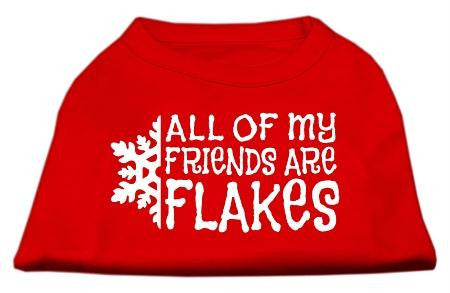 All my friends are Flakes Screen Print Shirt Red L (14)