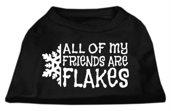 All my friends are Flakes Screen Print Shirt Black M (12)