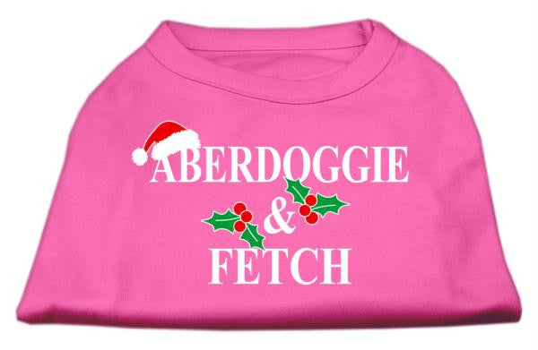 Aberdoggie Christmas Screen Print Shirt Bright Pink XS (8)