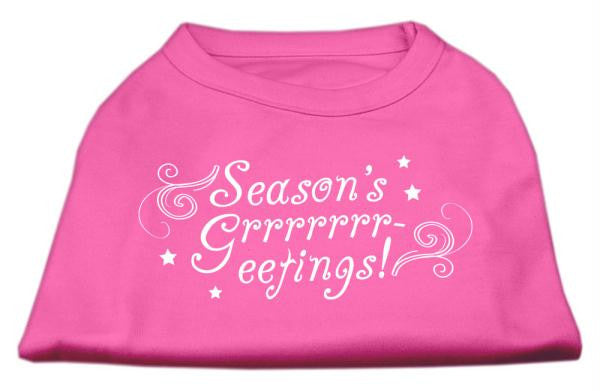 Seasons Greetings Screen Print Shirt Bright Pink L (14)