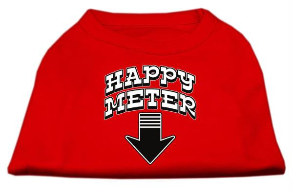 Happy Meter Screen Printed Dog Shirt Red Lg (14)