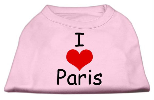 I Love Paris Screen Print Shirts Pink XL (16)