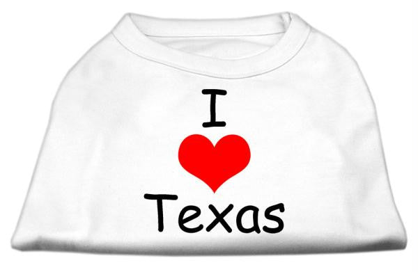 I Love Texas Screen Print Shirts White Lg (14)