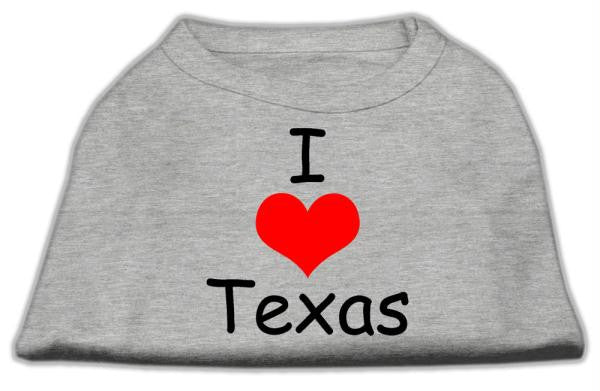 I Love Texas Screen Print Shirts Grey Med (12)