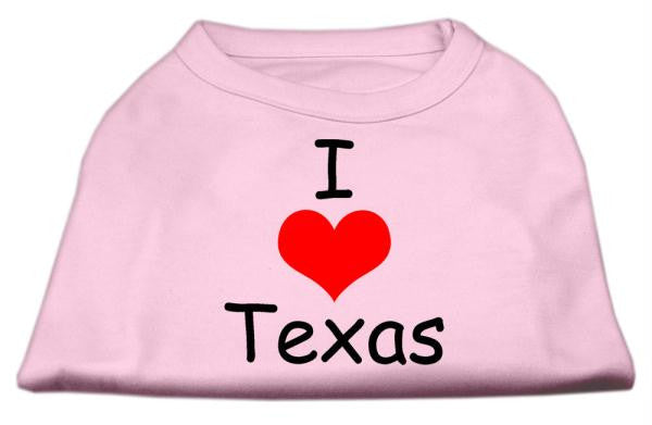 I Love Texas Screen Print Shirts Light Pink XS (8)