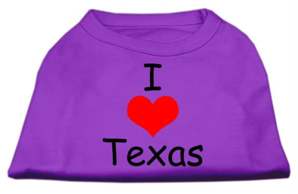 I Love Texas Screen Print Shirts Purple XS (8)