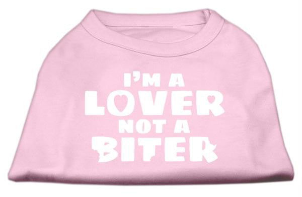 I'm a Lover not a Biter Screen Printed Dog Shirt   Light Pink XXXL (20)