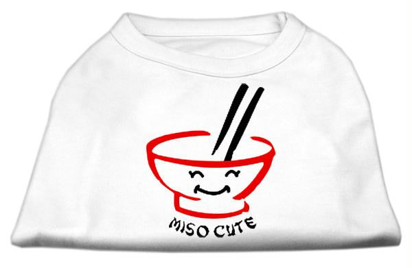 Miso Cute Screen Print Shirts White XS (8)