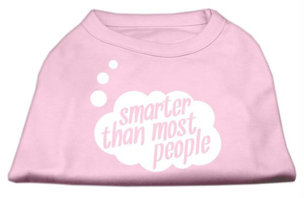 Smarter then Most People Screen Printed Dog Shirt   Light Pink Lg (14)