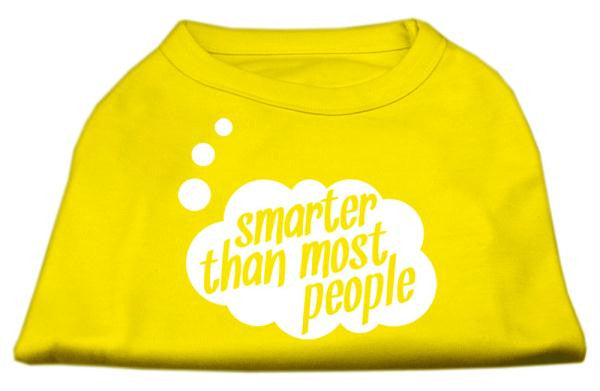 Smarter then Most People Screen Printed Dog Shirt Yellow Med (12)