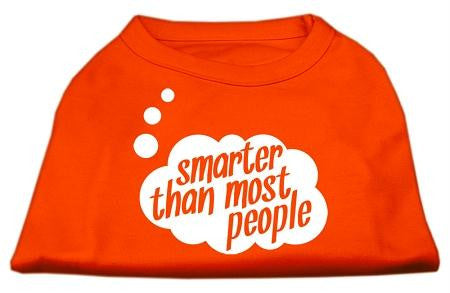 Smarter then Most People Screen Printed Dog Shirt Orange Sm (10)