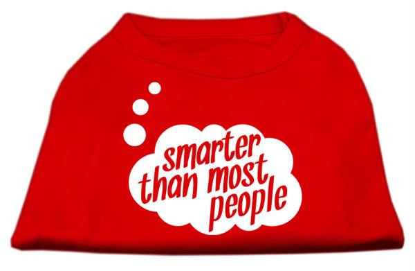 Smarter then Most People Screen Printed Dog Shirt   Red XL (16)