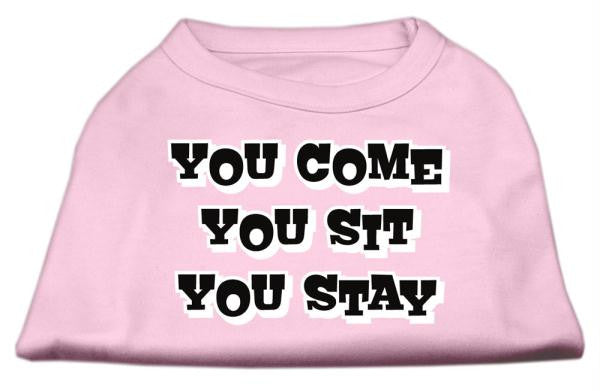 You Come, You Sit, You Stay Screen Print Shirts Light Pink L (14)