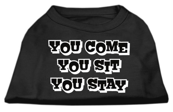 You Come, You Sit, You Stay Screen Print Shirts Black XS (8)