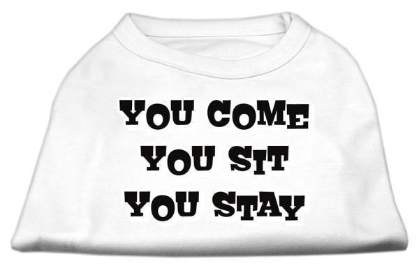 You Come, You Sit, You Stay Screen Print Shirts White XS (8)