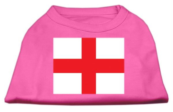 St. George's Cross (English Flag) Screen Print Shirt Bright Pink Lg (14)