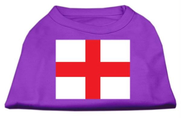 St. George's Cross (English Flag) Screen Print Shirt Purple Lg (14)