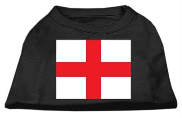 St. George's Cross (English Flag) Screen Print Shirt Black  XL (16)