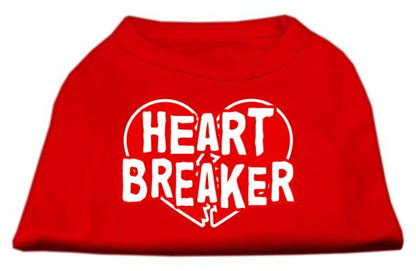 Heart Breaker Screen Print Shirt Red  XS (8)