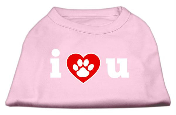 I Love U Screen Print Shirt Light Pink  Med (12)