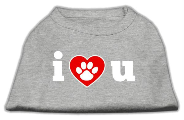 I Love U Screen Print Shirt Grey XL (16)