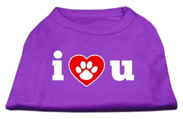 I Love U Screen Print Shirt Purple XL (16)