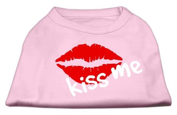 Kiss Me Screen Print Shirt Light Pink  XS (8)