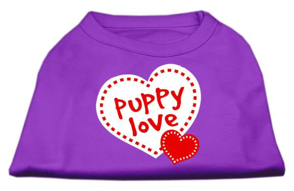 Puppy Love Screen Print Shirt Purple Lg (14)