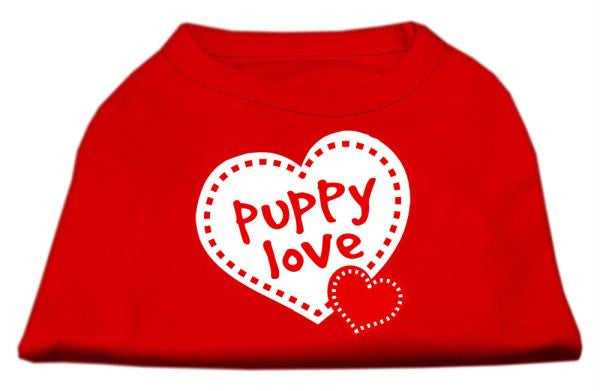 Puppy Love Screen Print Shirt Red  Sm (10)