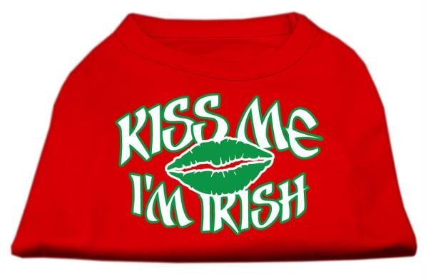 Kiss Me I'm Irish Screen Print Shirt Red Lg (14)