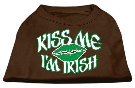 Kiss Me I'm Irish Screen Print Shirt Brown XL (16)