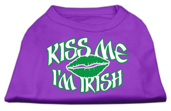 Kiss Me I'm Irish Screen Print Shirt Purple XL (16)