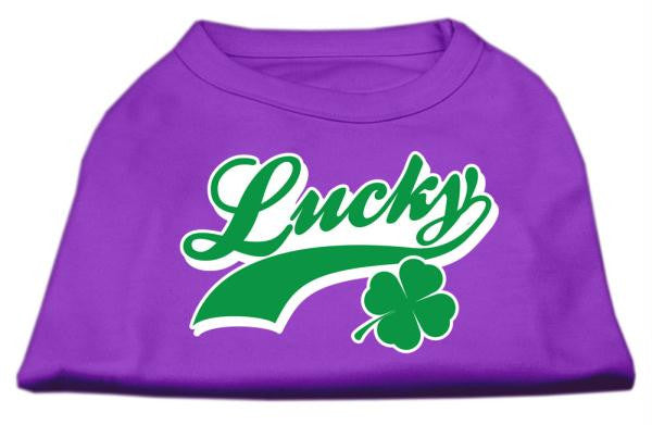 Lucky Swoosh Screen Print Shirt Purple Lg (14)