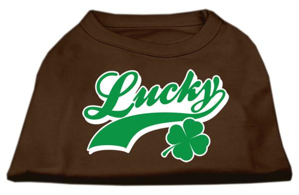 Lucky Swoosh Screen Print Shirt Brown Med (12)