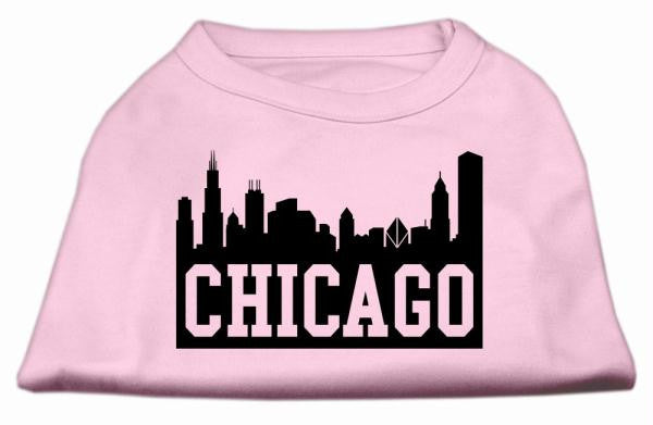 Chicago Skyline Screen Print Shirt Light Pink Med (12)