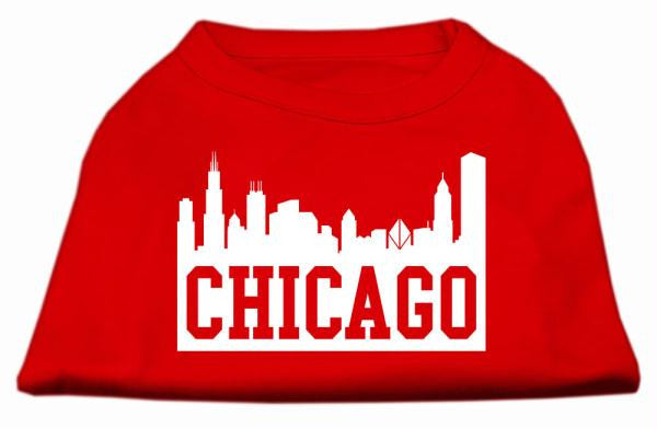 Chicago Skyline Screen Print Shirt Red Med (12)