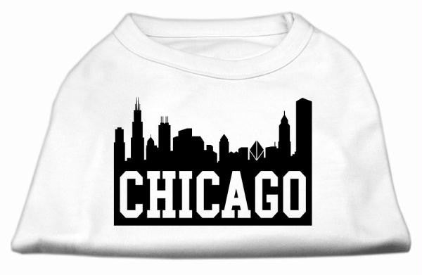 Chicago Skyline Screen Print Shirt White Med (12)