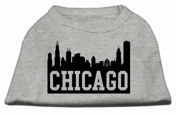 Chicago Skyline Screen Print Shirt Grey Sm (10)