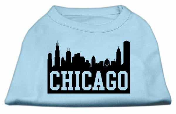 Chicago Skyline Screen Print Shirt Baby Blue XXL (18)