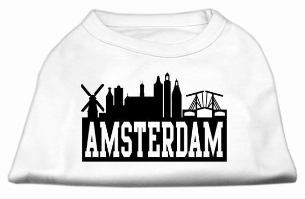 Amsterdam Skyline Screen Print Shirt White Lg (14)