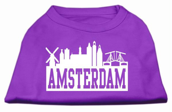 Amsterdam Skyline Screen Print Shirt Purple Med (12)