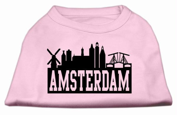 Amsterdam Skyline Screen Print Shirt Light Pink XL (16)