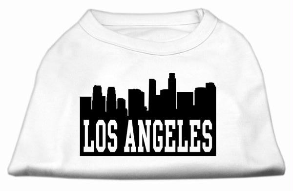 Los Angeles Skyline Screen Print Shirt White Sm (10)