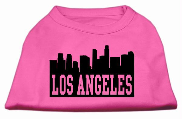 Los Angeles Skyline Screen Print Shirt Bright Pink XL (16)