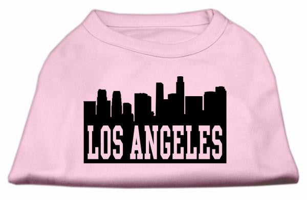 Los Angeles Skyline Screen Print Shirt Light Pink XXL (18)